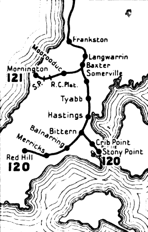 1939 rail map of the Mornington Peninsula
